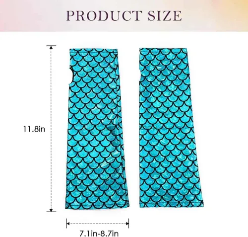 Vista 2 de RELBCY Guantes de escamas metálicas, guantes sin dedos, guantes largos para fiesta, accesorios de disfraces para mujeres y niñas