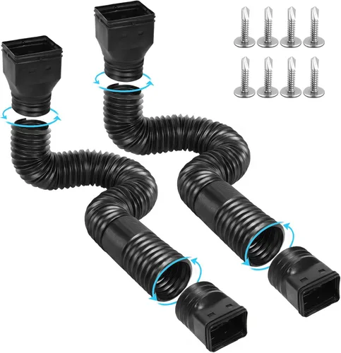 Vista 10 de Ogutter Extensiones de bajante de canalón de lluvia, extensor de bajante para drenaje de agua de lluvia flexible, tubo de extensión de drenaje