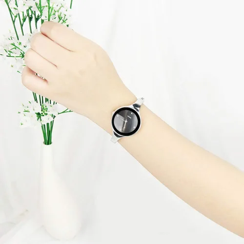 Vista 2 de Weicam Reloj analógico de cuarzo de lujo para mujer, pulsera de acero inoxidable, mejor regalo