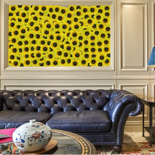 Vista 4 de Flores artificiales, 20 cabezas de girasol de seda de 6 pulgadas de ancho, girasol falso de aspecto real para centros de mesa de boda, decoración
