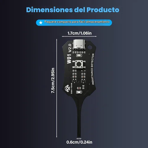 Vista 6 de 4 probadores de inductancia tipo C, herramienta de comprobación rápida de la bobina de la placa base con indicación de falla para teléfono y PC