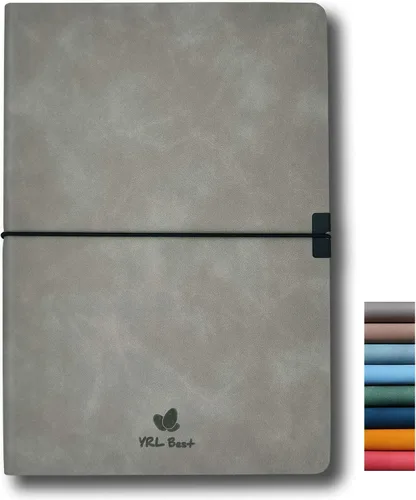 Vista 11 de Cuaderno de tapa blanda, cuadrícula de puntos/puntos, A5, 5.8 x 8.3 pulgadas, piel sintética de alta calidad, papel grueso cremoso, encuadernado