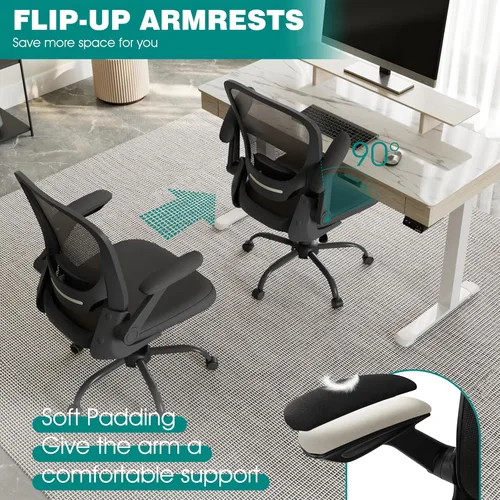Vista 5 de EUREKA ERGONOMIC Sillas de escritorio de oficina en casa, silla de escritorio ergonómica con ruedas, silla de computadora con malla transpirable
