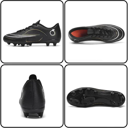 Vista 2 de Unitysow Zapatos de fútbol para hombre con tacos de fútbol firme para entrenamiento profesional, zapatos de fútbol para interiores y exteriores