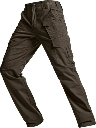 Vista 8 de CQR Men's Flex Ripstop Tactical Pants, Water Resistant Stretch Cargo Pants, Lightweight EDC Hiking Work Pants
