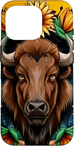 Vista 20 de American Bison with Sunflower Wreath Kansas State Tattoo Art Case for iPhone XR