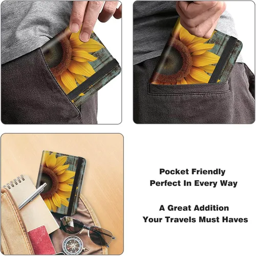 Vista 5 de Combo de portatarjetas de pasaporte y vacunación con bloqueo RFID-X-1, Madera de girasol., Minimalista