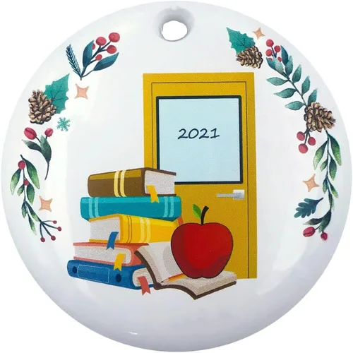 Vista 2 de Adorno personalizado para árbol de Navidad para profesores, regalos