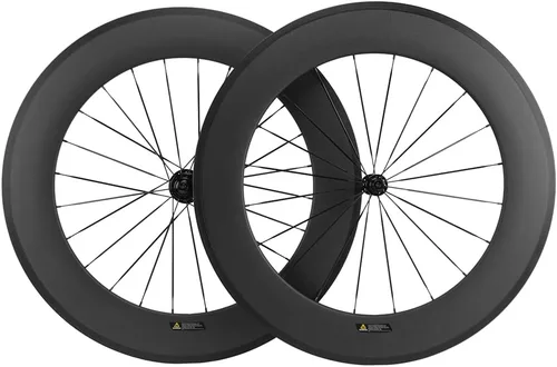 Vista 2 de Ruedas de carbono 700c acabado mate Clincher Road Wheelset 700C 88MM freno de llanta
