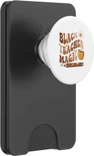 Vista 8 de Goovy Black Teacher Magic Afro Love Melanin African American PopSockets Adhesive PopGrip