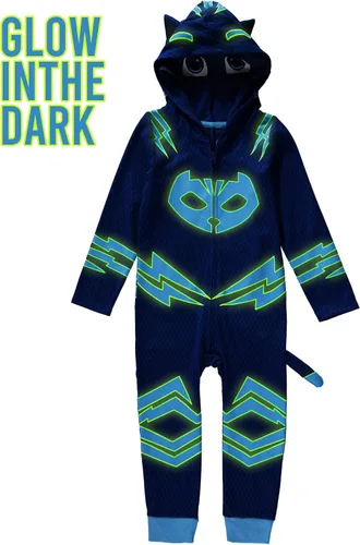 Vista 5 de PJ Masks Catboy Gekko Glow-in-the-Dark Catboy Costume with Ears and Attached Tail