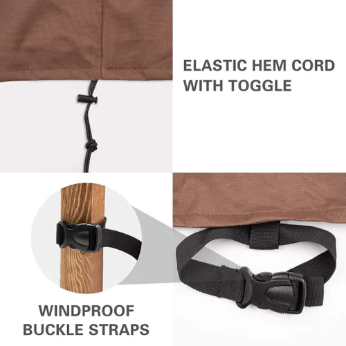 Vista 4 de Vailge Funda para Silla de Patio de Alto Respaldo, Fundas para Sillas de Exterior Impermeables, Funda para Silla de Comedor de 600D, Silla de Césped