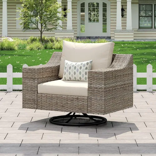 Vista 12 de LUXOAK Juego de muebles de patio de 9 piezas con mecedoras y mesa