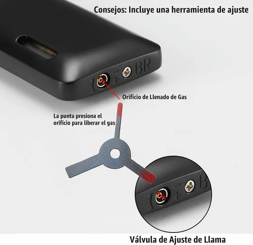 Vista 3 de Futlidys Paquete de 2 mini antorchas de butano recargable, encendedor de butano de doble llama con ventana visible, encendedor de chorro ajustable