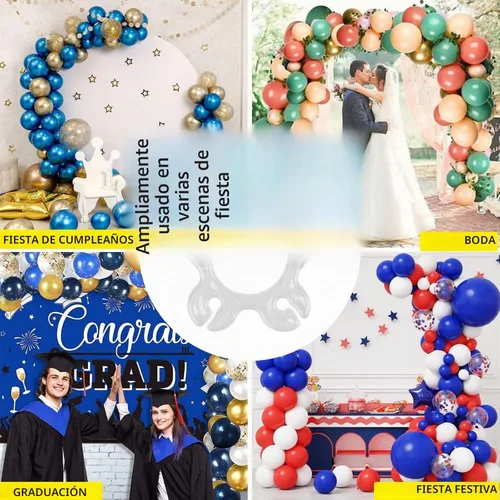 Vista 8 de Miliocry 100 clips de arco de globos, clips de globo reutilizables para arco de globos, suministros de globos de plástico para soporte, clips