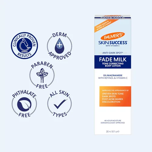 Vista 8 de Palmer's Skin Success Loción corporal, leche antimanchas oscuras (8.5 onzas) Moisturizer with Niacinamide, Fades Age Spots, Helps Uneven Skin Tone