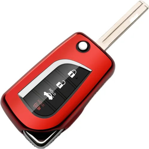 Vista 9 de Compatible con Toyota Corolla Funda para Llavero Negro con Tapa Flip Cadena de Llave para Coche Protector CHR Camry rav4 Corolla iM Accesorios