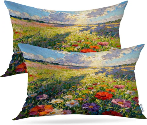 Vista 87 de Batmerry Fundas de almohada decorativas con estampado digital de hojas verdes y gatos negros con estampado digital para sofá, cama, cremallera