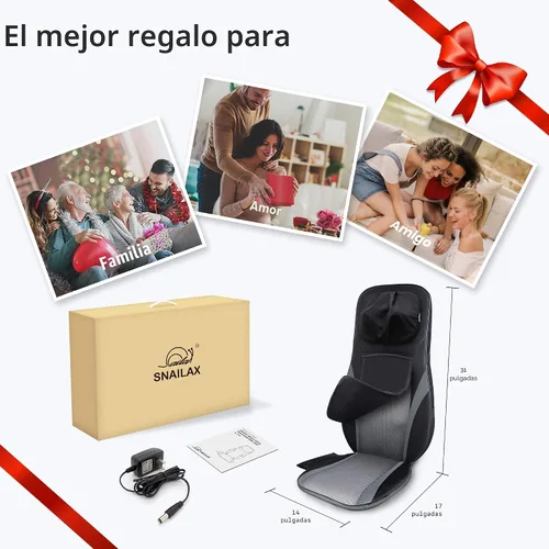 Vista 8 de Snailax Shiatsu - Masajeador de cuello y espalda con almohadilla de masaje
