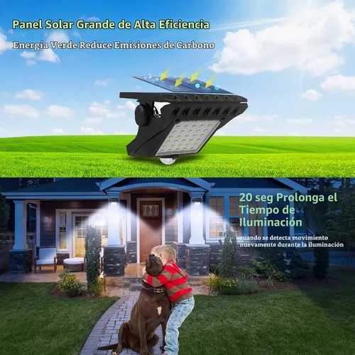 Vista 4 de Tryme 45LEDs Luces solares para exteriores con sensor de movimiento, luces de clip con sensor de movimiento, 3 modos, 3 formas de montaje, luz