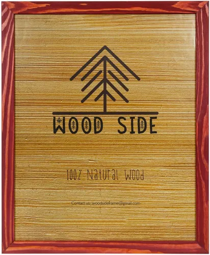 Vista 21 de Portarretratos de póster de madera rústica 11x17 - Madera maciza natural ecológica con acabado envejecido para montaje en pared - Azul