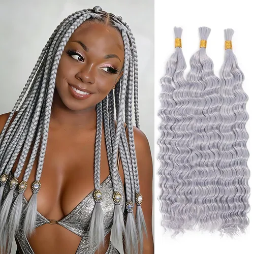 Vista 10 de Cabello humano bohemio, cabello trenzado, 16 pulgadas, 3.53 onzas #1B