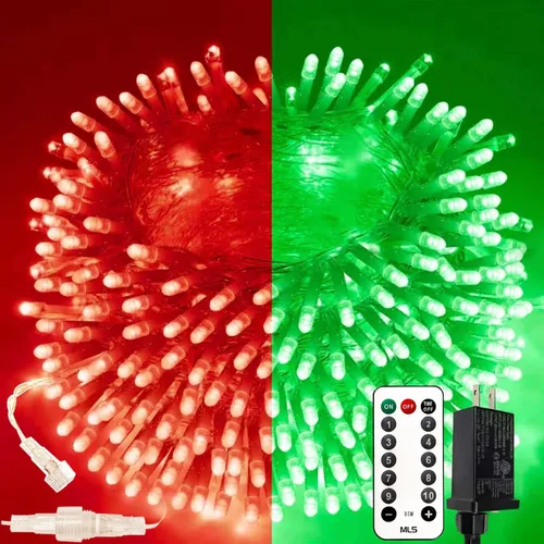 Vista 22 de Guirnalda de 200 luces LED conectables con control remoto, luces de Halloween para exteriores