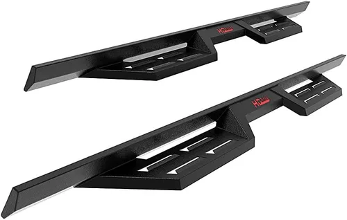 Vista 7 de HD Ridez Estribos de estilo desplegable compatibles con Toyota Tundra 2022-2024 CrewMax Carbon Steel Black Side Armor Step Bars Compatible with