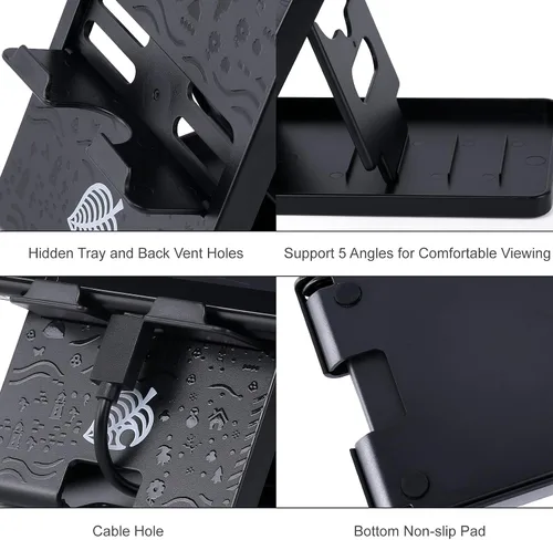 Vista 6 de Tscope Soporte para Nintendo Switch, para Animal Crossing Ajustable para Switch 2 LiteOLED Soporte Compacto Portátil Plegable para Accesorios