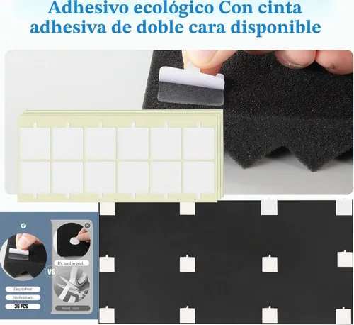 Vista 4 de Paquete de 2 Paneles Acústicos, 48X24X2 Pulgadas Paneles de Pared de Espuma Tipo Caja de Huevos Insonorizantes, paneles de espuma a prueba de sonido