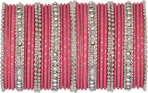 Vista 5 de Efulgenz Indian Bangle Set Rhinestone Crystal Boho Oxidized Bracelet Metal Bangle Set Jewelry for Women