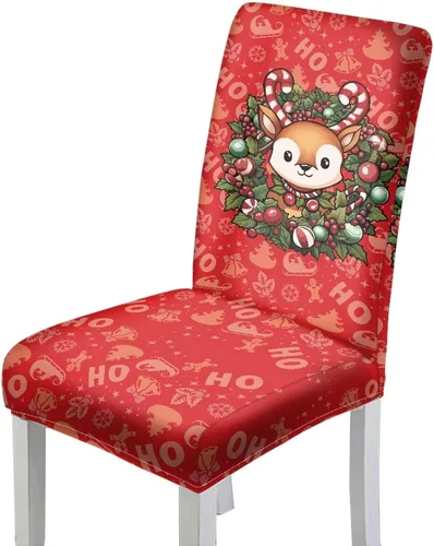 Vista 17 de HUGS IDEA Juego de 4 fundas para sillas de comedor de Navidad, fundas elásticas para sillas de cocina, fundas elásticas para sillas de comedor