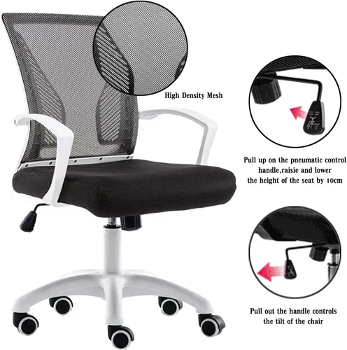 Vista 5 de Desk Chair Ergonomic Computer Office Chair Swivel,Adjustable Mesh Home Desk with Lumbar Support and Armrest for Bedroom