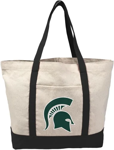 Vista 292 de Campus Lab Bolsa de lona con logotipo primario colegiado con bolsillo externo, bolsa de hombro reutilizable para ir de compras, playa Águilas A&m