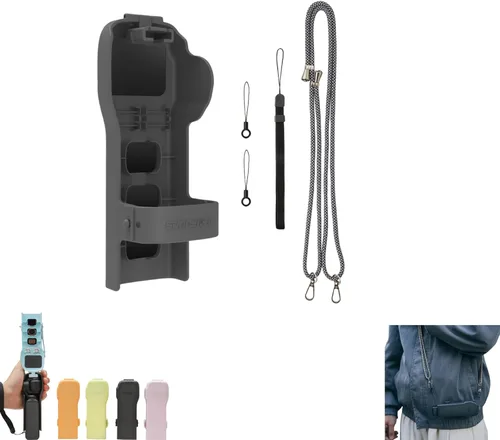 Vista 12 de Taoke Funda protectora con cordón compatible con DJI Osmo Pocket 3 (azul) Tapa de almacenamiento para filtros y lente gran angular, cardán