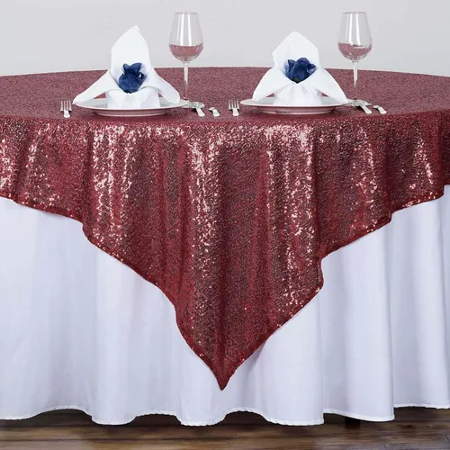 Vista 6 de Efavormart - Mantel cuadrado de lentejuelas de lujo de 72 x 72 pulgadas, mantel cuadrado champán para bodas, fiestas, eventos, banquetes