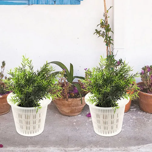 Vista 6 de Breathable Control Root Orchid Plastic Flower Pots with Holes, 3 Pcs