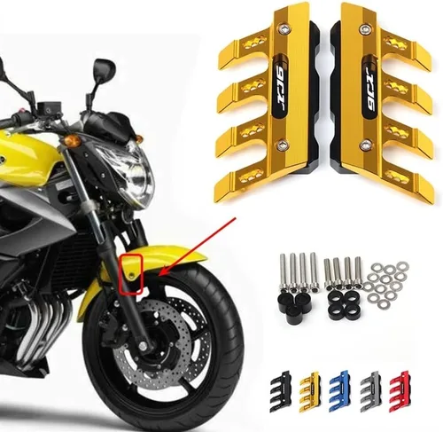 Vista 2 de SCUUBE Protector de horquilla frontal para Yamaha XJ6 XJ6N XJ6S Diversion motocicleta caída lateral protector protector de guardabarros delantero