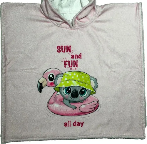 Vista 11 de Toalla de poncho de playa con capucha para niños, 100% algodón turco en el interior y microfibra de secado rápido en el exterior - Suave