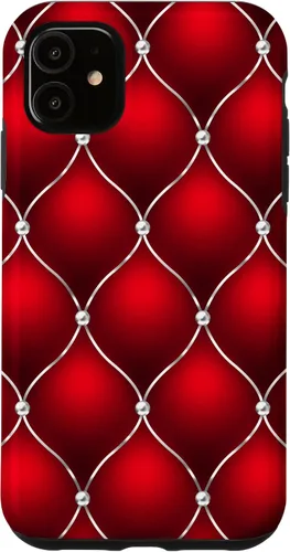 Vista 8 de Red Ombre Quilted Bling Funda para iPhone 17