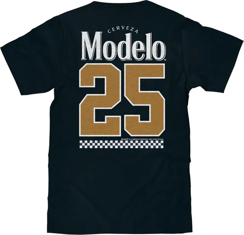 Vista 2 de Tee Luv Men's Cerveza Modelo 25 Double Sided Beer Brand T-Shirt