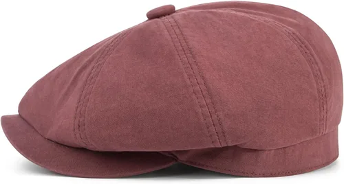 Vista 2 de BOTVELA Gorra de algodón con diseño de Newsboy Gatsby para hombre