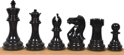 Vista 3 de RoyalChessMall -Juego de piezas de ajedrez de madera pintadas en rojo y negro Pro Staunton de 4.1 pulgadas
