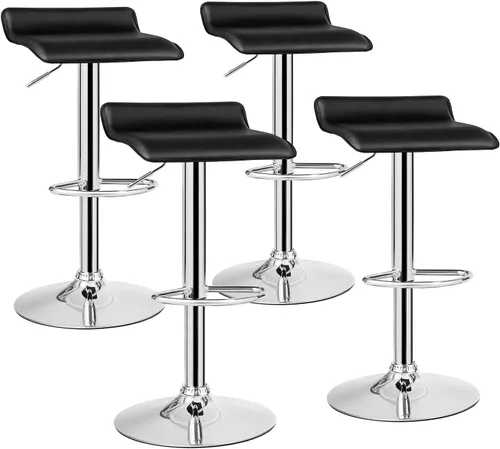 Vista 12 de Casart Juego de 2 taburetes de bar, taburetes de bar giratorios ajustables de piel sintética con reposapiés, base cromada, sillas de bar modernas
