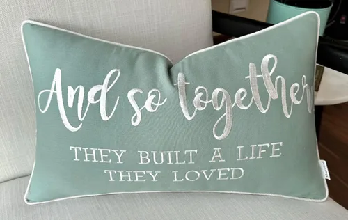 Vista 14 de Funda de Cojín Decorativo Romántico para Pareja, Sentimiento de Amor Bordado, Refranes Decorativos, Acento Lumbar - Decoración de Frases Acogedoras