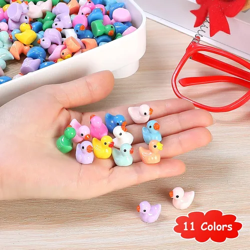 Vista 3 de JIUZHU 220 Piezas Mini Patos de Resina Patos Pequeños Fiesta de Cumpleaños Figura en Miniatura Paisaje Acuario Decoración DIY Bonsái