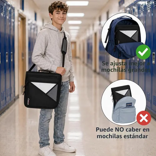 Vista 2 de Case-it - Carpeta escolar con cremallera, juntas tóricas de 2 pulgadas, 350