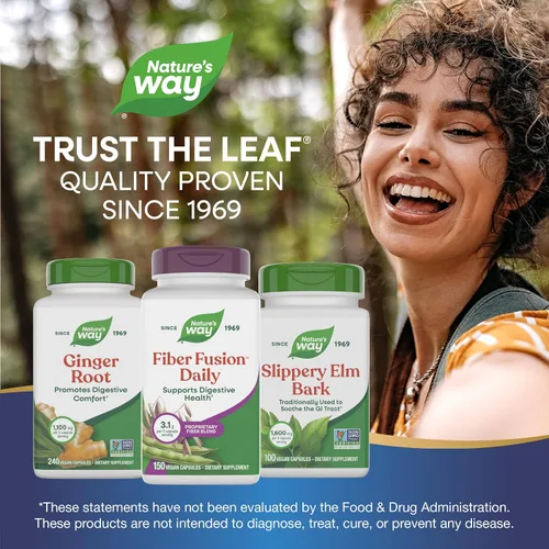 Vista 7 de Nature's Way Fiber Fusion Daily, cápsulas de cáscara de psyllium con salvado de avena, goma guar, pectina, apoyo para la salud digestiva*, veganas