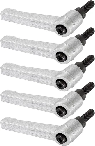 Vista 6 de METALLIXITY Mango de sujeción ajustable (M5 x 0.787 in), 5 unidades, mango de nivel de trinquete de botón macho de metal, para equipos