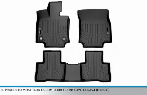 Vista 5 de SMARTLINER Juego de alfombrillas de 2 filas para todo tipo de clima, compatibles con Toyota RAV4 2019-2025